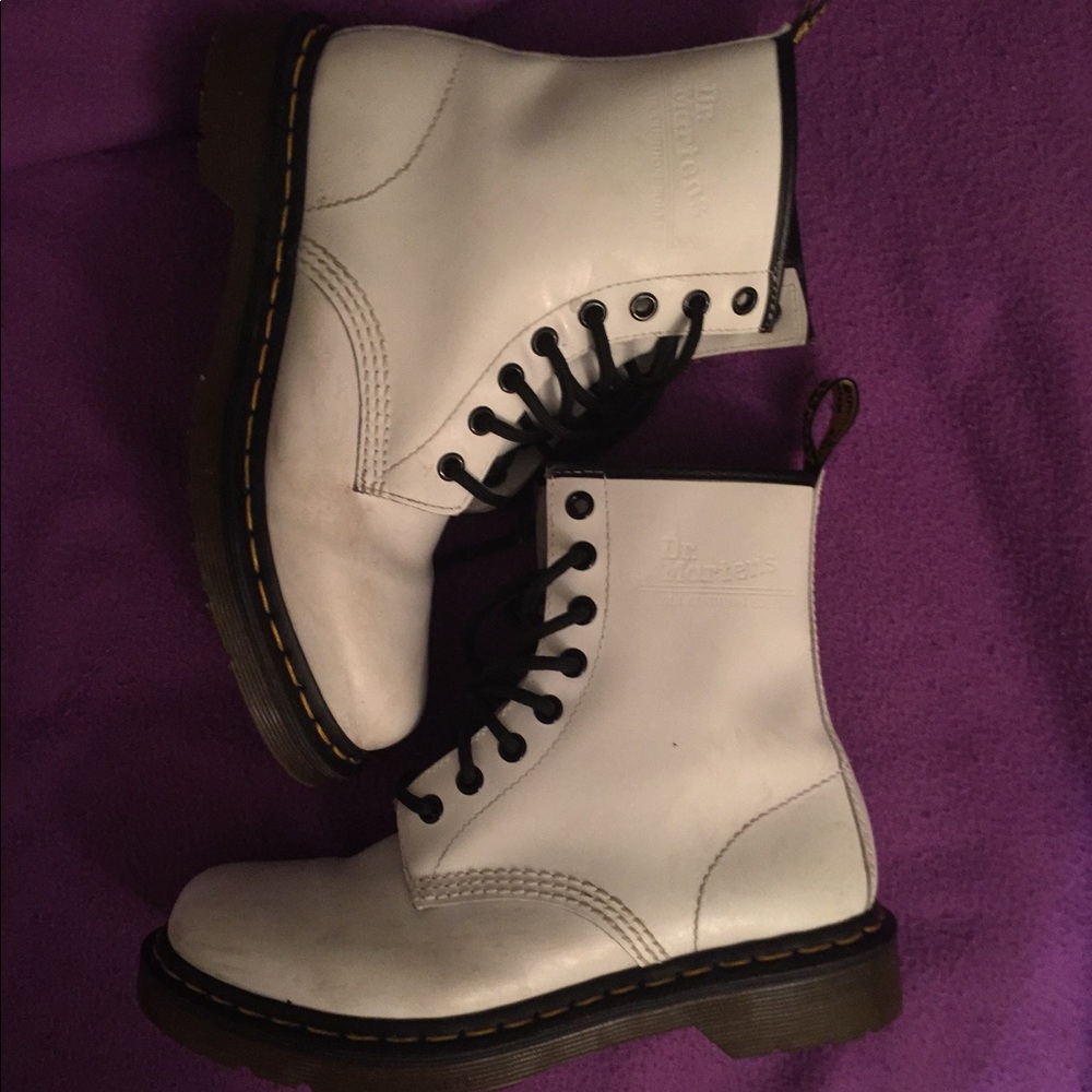 Women's White doc martens